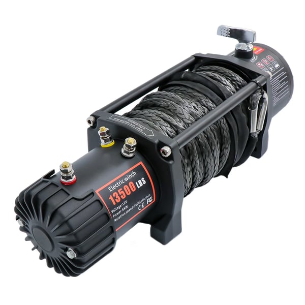 Elektrisk Bilvinsj, 13500 lbs Trækkapacitet, 6,5 HK Motor, Syntetisk Sejl.