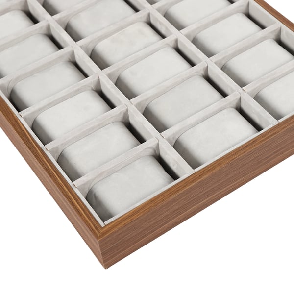 Urkasse, 30 Rum, Holdbar og Stilfuld Organizer,12+ slots, grå