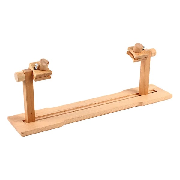 Broderiramme Stativ, Træ, 61 x 5,5 x 13,5 cm, 360° Justerbar Vinkel, Bordmontering, Samling Påkrævet