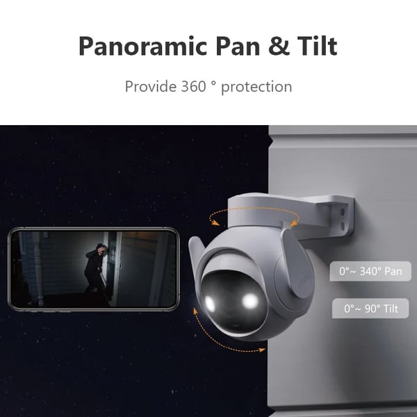 Ulkoturvakamera, AI Älykäs Seuranta, Yönäkö,EU Plug, 5MP-2PCS