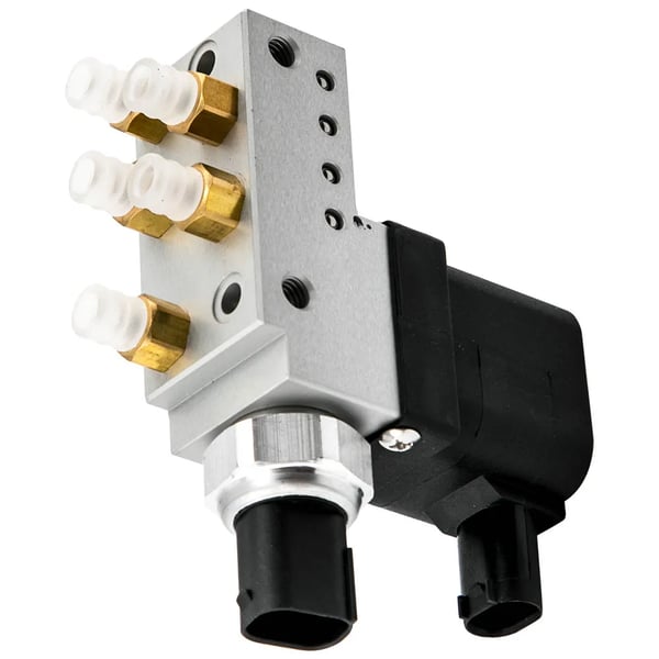 Luftaffjedringsventilkontrolenhed, Længde 11,5 cm, Bredde 10 cm, Højde 7,5 cm, Vægt 340 gram, OEM A2113200158