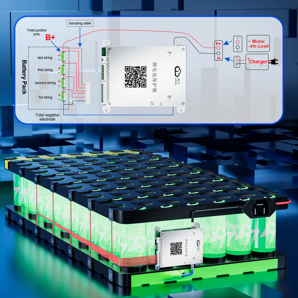 Batteristyringssystem, Aktiv Balance Teknologi, Mobilapp Forbindelse,JK-BD4A24S4P