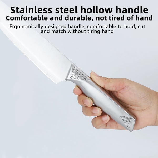 Kniv sæt, rustfrit stål, blad længde 20,5 cm, håndtag længde 13 cm, ergonomisk design, miljøvenlig