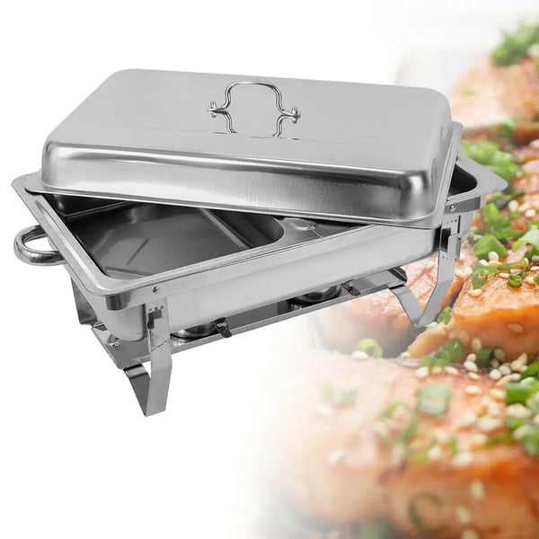 Chafing Dish -ruoanlämmittäjä, suuri 7,5 litran kapasiteetti, kestävä ruostumaton teräs,Hopea