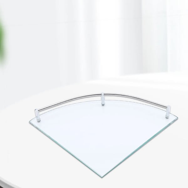Glas Hylde, Hærdet Glas, Dimensioner 23,5 x 23,5 cm, Belastningsevne 4 kg, Vægbeslag, Moderne Stil