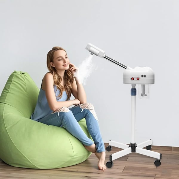 Ansigtsspa, Ozonberiget Damp, Justerbar Højde,Hvid