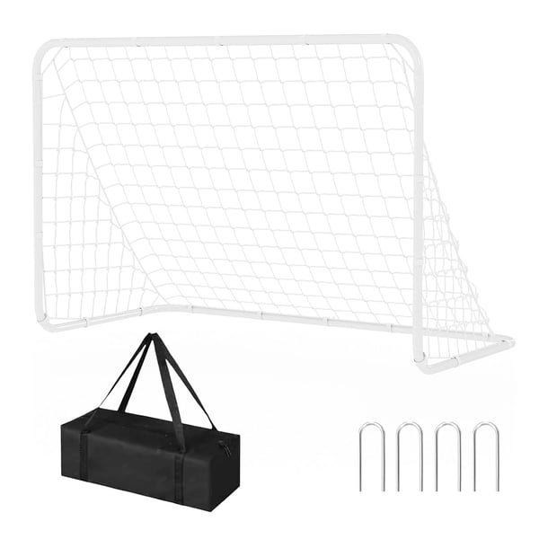 Fodboldmål, Bærbart Design, Kraftig Konstruktion,HVID
