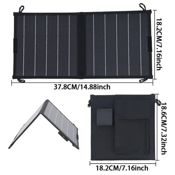 Solpanel, Fällbar Design, 10W Effektutgång,Solfällbar väska