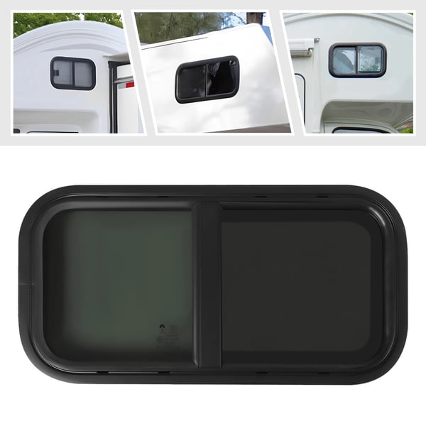 RV-vindue, hærdet glas konstruktion, moderne design,Sort