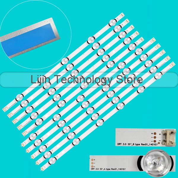 LED Strip, 1152 mm Længde, 11 LED Perler, 6 V Spænding, CE Certificeret, Kompatibel med DRT 3.0 55"