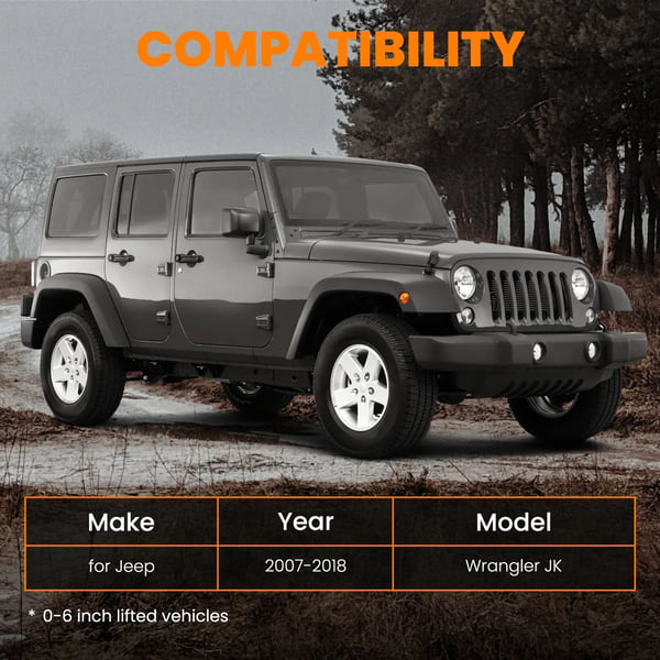 Justerbar sporstang, stål, øje til øje længde 990-1070mm, 10mm vægtykkelse, til Jeep Wrangler JK 2007-2018