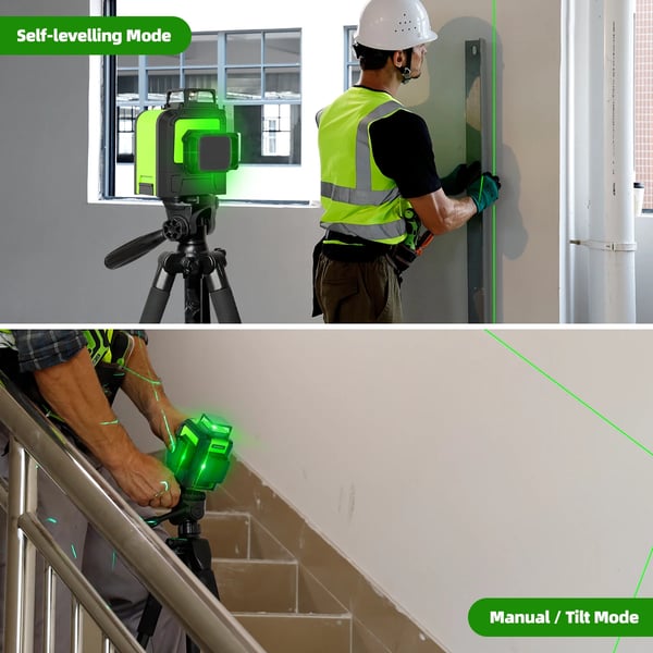 Grøn Laser Nivelleringsværktøj, 12 Linjer, Selv-nivelleringsfunktion,SET-5