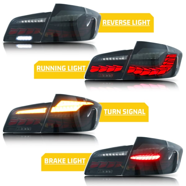 LED GTS Bakljus, Vattentäta, 12V, 35W, Dynamisk Sekventiell Blinkersignal