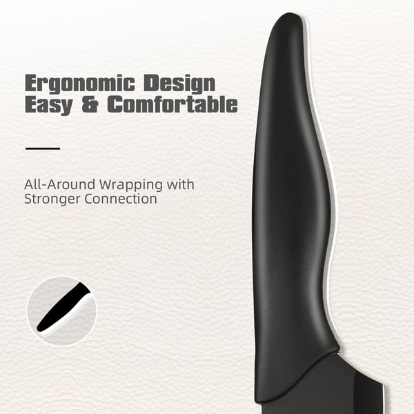 Køkkenkniv Sæt, Kulstofstål Blade, 16,3 cm Blade Længde, Non-slip PP Håndtag, 16 Stykker, Ergonomisk Design