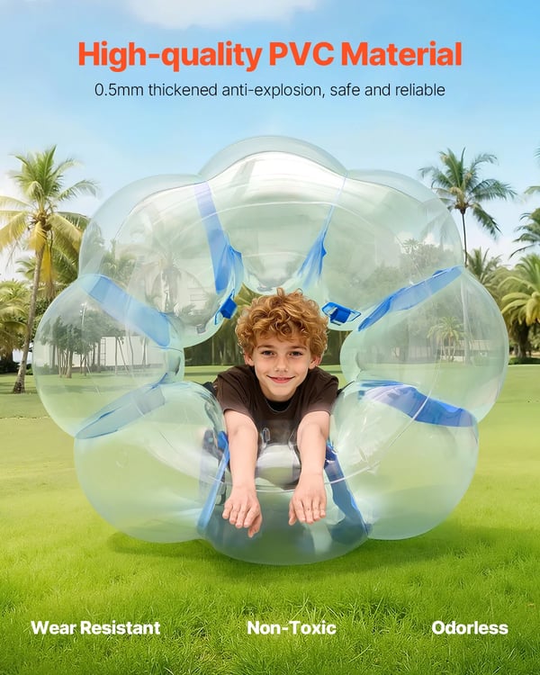 Inflatable Bumper Balls, Holdbart PVC, Justerbare Remme,4FT