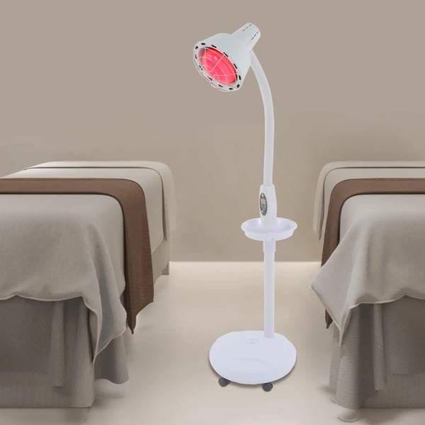Infrarød Varme Lampe, 275W Effekt, Justerbar Højde 49-63 tommer,Hvid