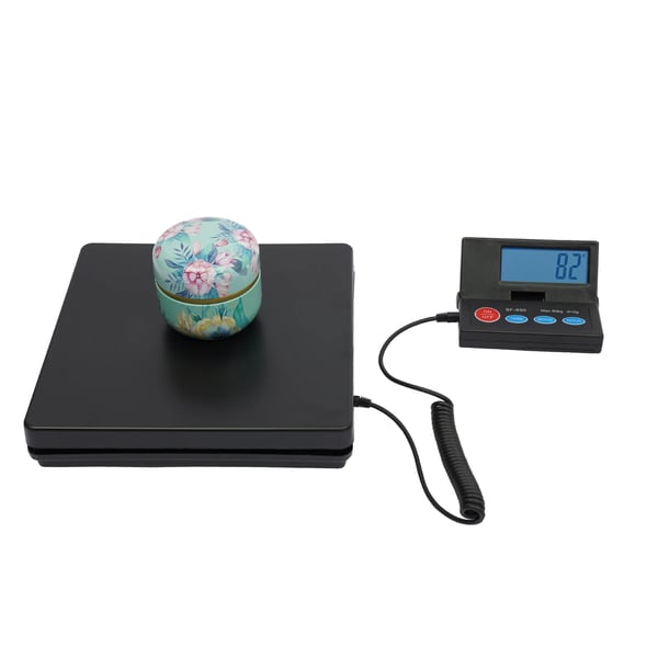Digital vægt, maksimal kapacitet 50 kg, LCD-display, foldbart design, egnet til køkken og hjemmebrug, drevet af 2 AAA-batterier