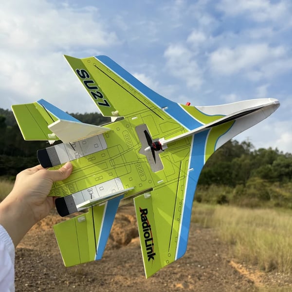 Radiolink SU27 Jager RC Fly, 4000M Kontrolafstand, 3 Flyvemåder,RTFBAGT8FBM2