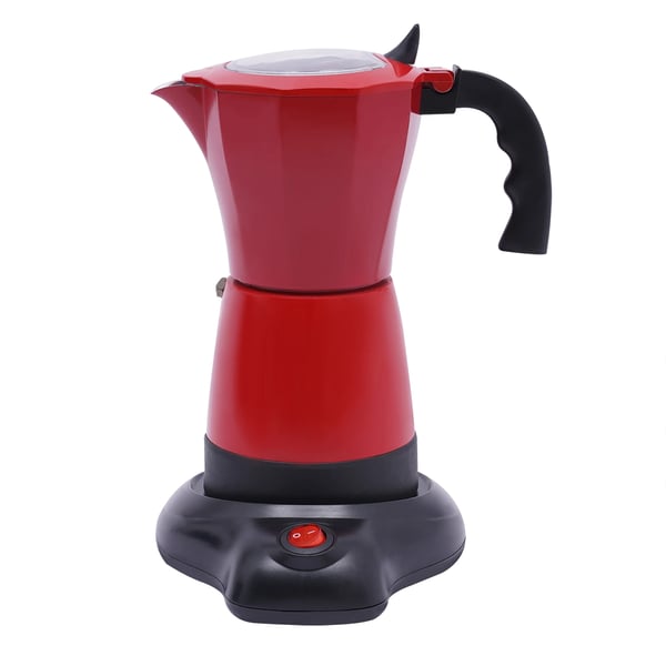 Espresso-maskine, 300 ml kapacitet, 480 W effekt, egnet til 1-6 personer,Rød