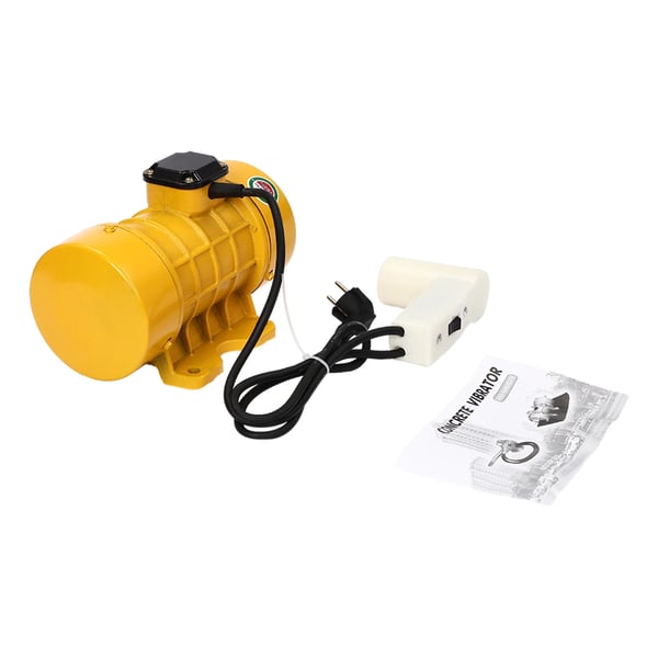 Betonvibrator Motor, 250W Effekt, Holdbar Støbejernskonstruktion,Gul, EU