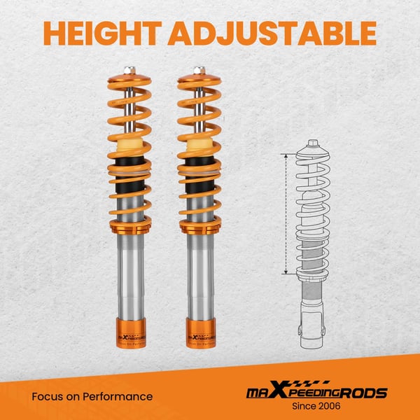 Coilover affjedringskit, 52 mm længde, 20 mm bredde, 82 mm højde, justerbar køre højde, kompatibel med E39 sedan modeller