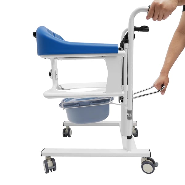 Hydraulinen potilasnostopyörätuoli, säädettävä korkeus 16,5-24 tuumaa, 198,4 lbs kantavuus, Sininen