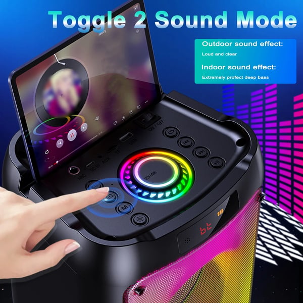 Bluetooth Højttaler, Karaoke Maskine, Dobbelt Mikrofoner, Bærbart Design