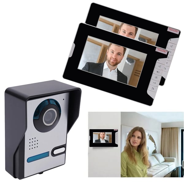 Videovälihälytin, 7 tuuman näyttö, yökuvaustoiminto,Musta
