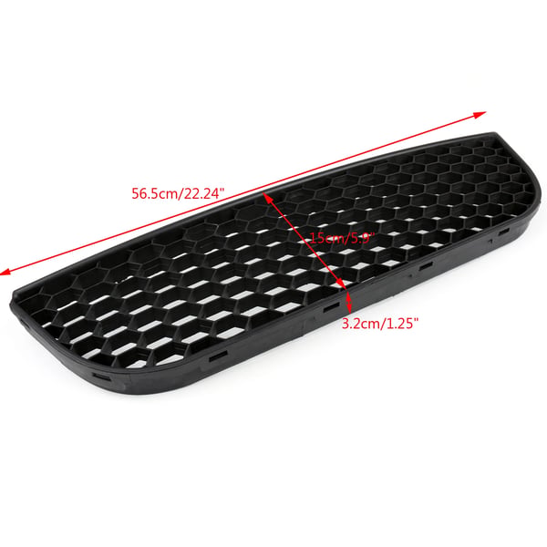Front Center Nedre Bumper Gitter, ABS Plast, Sort Farve, Til Kompakt Bil Model 9N3 GTI (2005-2009), Helt Ny, Honningkage Stil