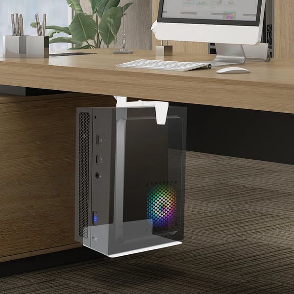 Datorvärdets hållare, justerbar höjd, modern design,Vit