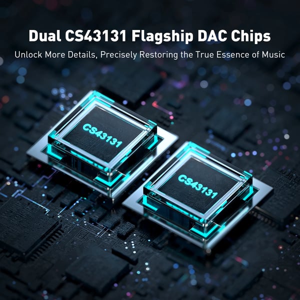 USB DAC-kuulokevahvistin, 32Bit/384kHz-tuki, kaksoiskuulokelähdöt, DS2