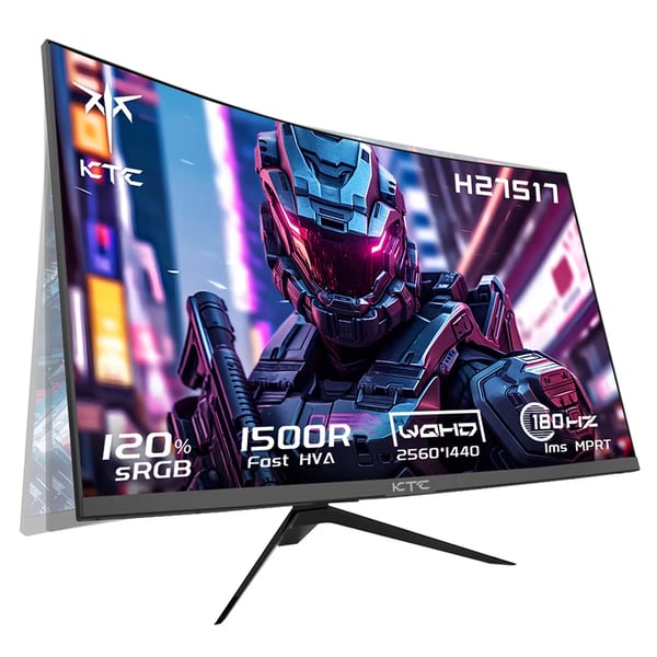 Buet Gaming Skærm, QHD 2560x1440, 180Hz Opdateringshastighed,KTC H27S17, EU stik