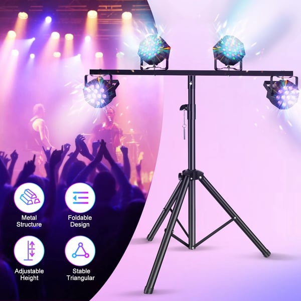 LED Par Lygter Stativ, Justerbart Tripod, Robust Jernkonstruktion, Universel Kompatibilitet