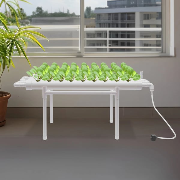Hydroponisk Vækstsæt, 36 Plantepladser, Nem Installation,HVID