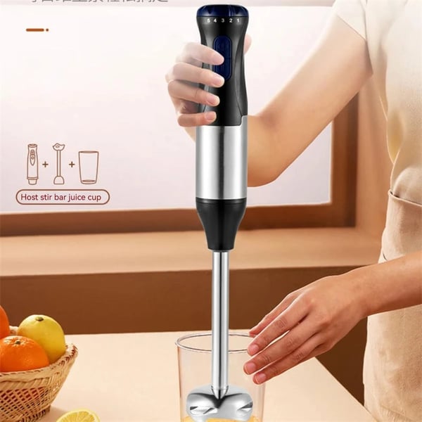 Immersion Blender, 1000W Effekt, Rustfrit Stål Design,EU stik, 4 i 1