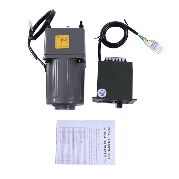 Gearmotor, Justerbar hastighedskontrol 0-68 RPM, Holdbart aluminiumhus, Lav støjdrift 40 dB, Inkluderer hastighedsregulator