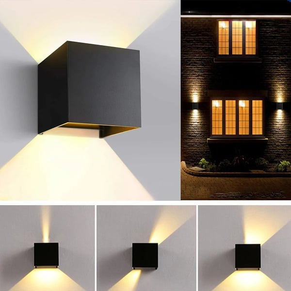 LED Væglampe, Justerbar Lysstråle, Moderne Design,4Pcs, 7W, Varm Hvid (2700-3500K)