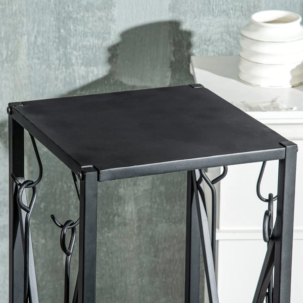 Brændeholder, Kvalitetsmetal, Højde 90 cm, Bredde 40 cm, Dybde 30 cm, Understøtter op til 50 kg