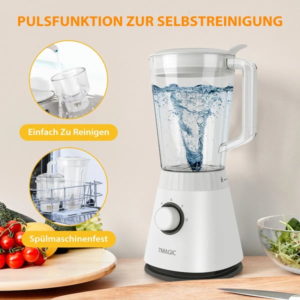Blender, 3-i-1 Madprocessor, Højhastigheds Slibning,EU, HVID