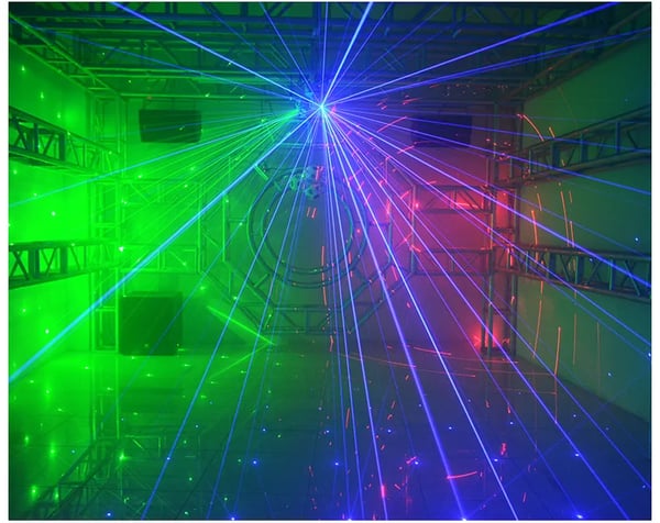 Tre-hoved roterende moving head lys, 180W effekt, DMX kontrol,Stråle Laser