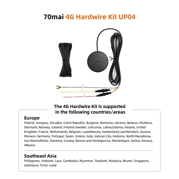 Hardwire Kit, 4G-forbindelse, kompatibel med flere modeller,4G Hardwire Kit UP04