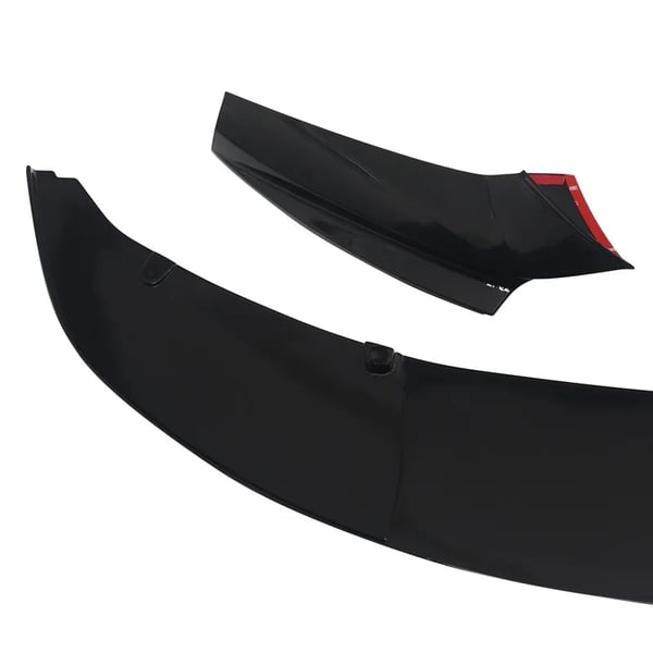 Front Lip Diffuser, Holdbart ABS Plastik, Nem Installation,glansende sort