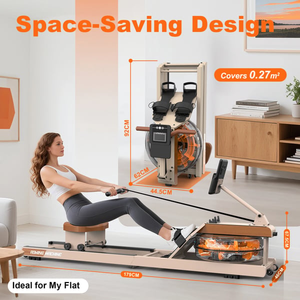 Roningmaskine, Stålramme, 80 x 24 x 22 tommer, Justerbar modstand, Understøtter op til 300 lbs, Justerbar tablet-holder