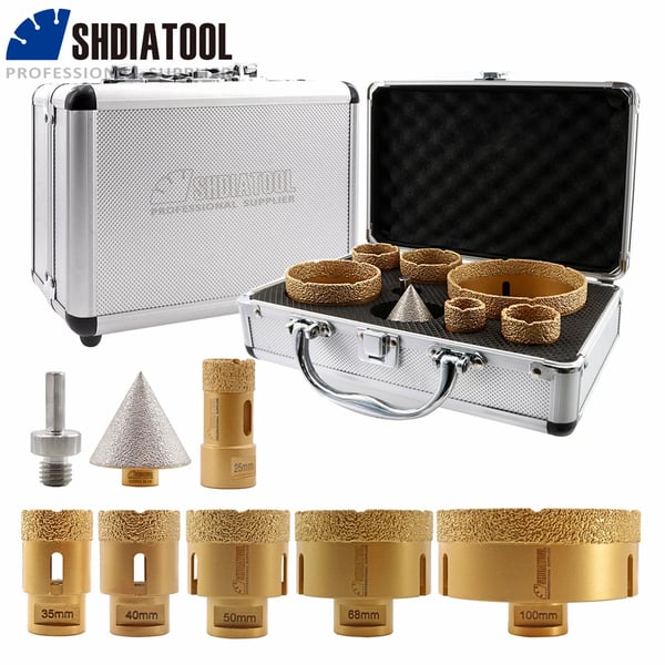 Diamantbor Kits, Forskellige Størrelser, M14 Trådkompatibilitet,8Pcs, M14 Tråd