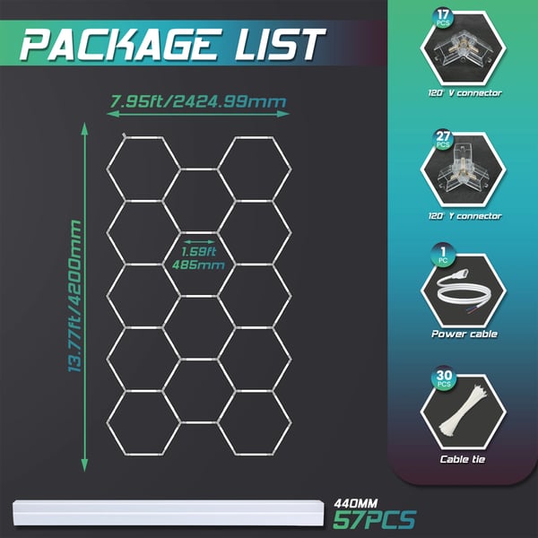 Garage Lys, Energi Effektiv, Alsidig Anvendelse,14 Hex Kit