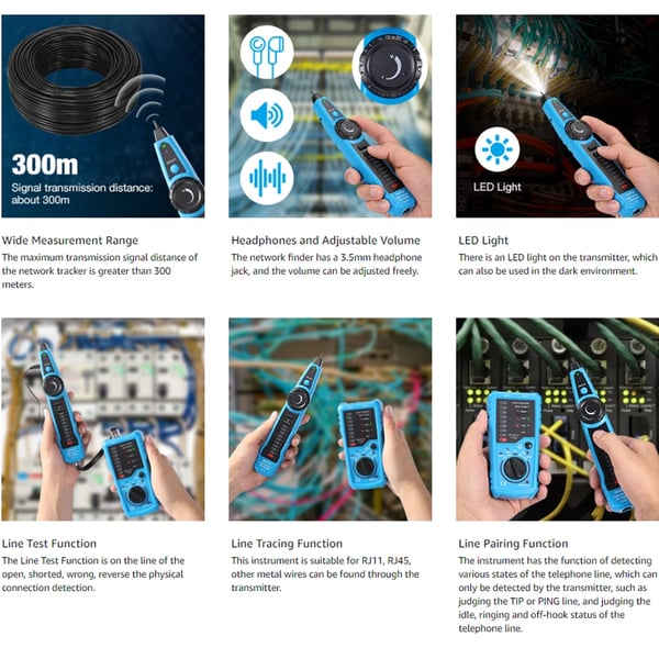 Netværkskabeltester, Multifunktionel, Nem fejlfinding, FWT11