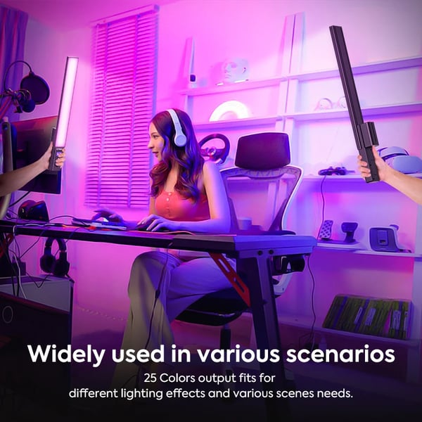 Video Light Stick, RGB-tilstande, genopladeligt batteri,rgb lys