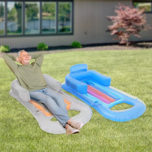 Flydende Lounger, Indbygget Kopholder, Holdbart Design,Blå
