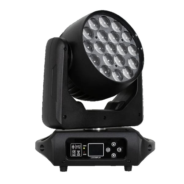 Zoom Wash Light, 19x15W LED, 540° panorering, 180° hældning,sort, EU stik
