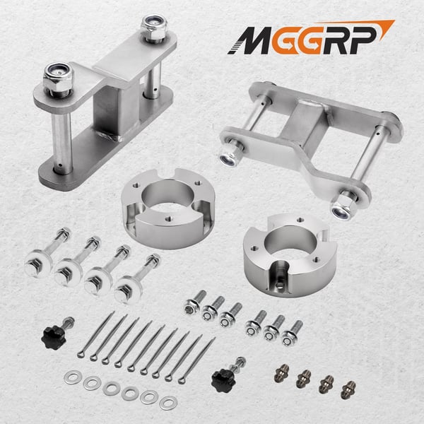 Lift Kit, T6 Billet Aluminium, 2,5 tommer Front, 2 tommer Bag, 35 cm Længde, Kompatibel med Nissan Navara D40